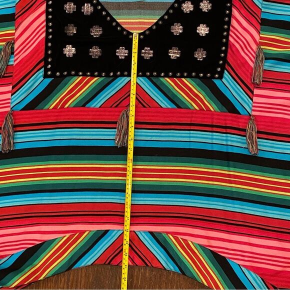 Amazing Roja Collection Serape Poncho Conchos and Studs - Picture 10 of 11